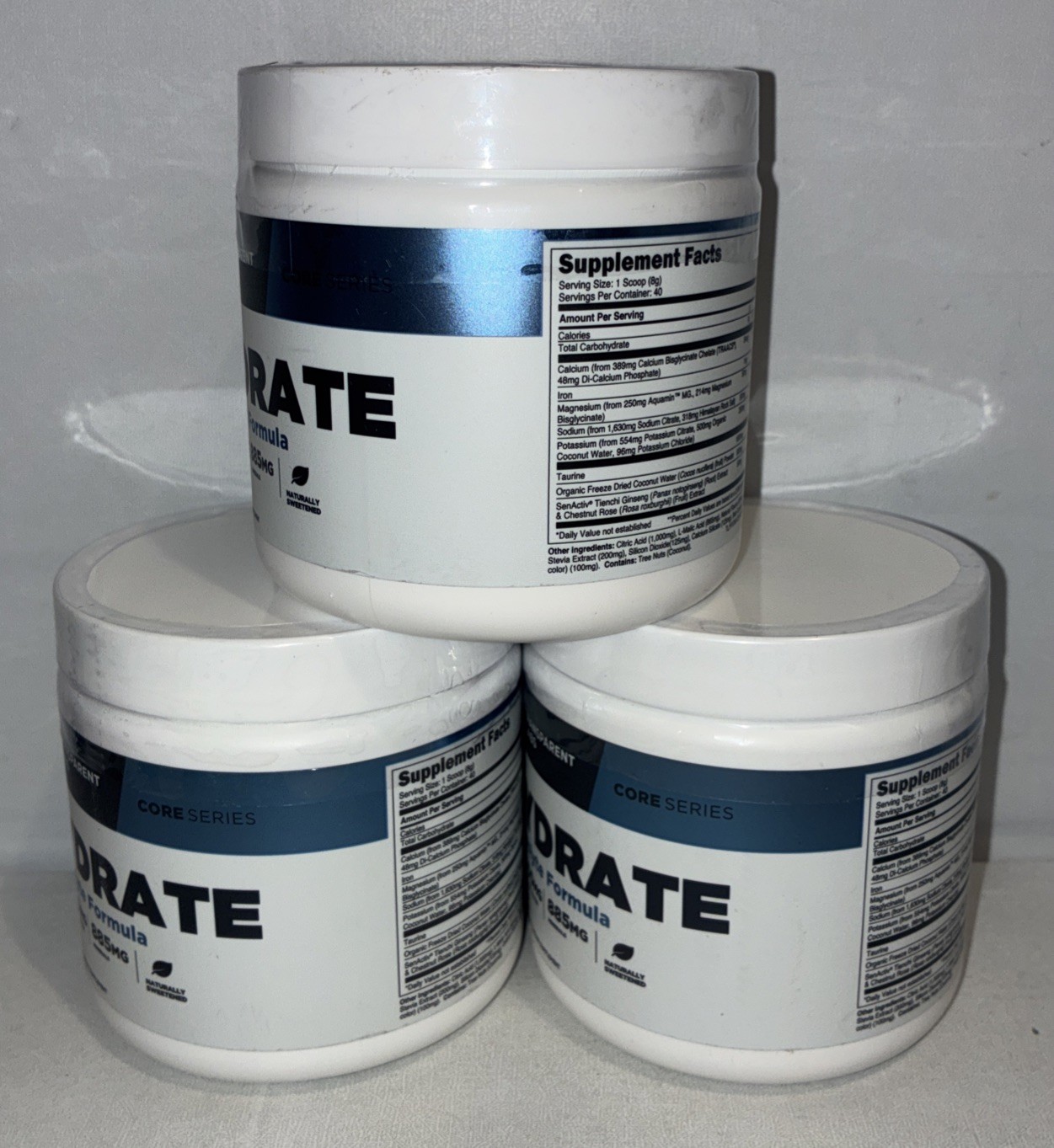 Lot Of 3-Transparent Labs Hydrate Electrolyte Formula Peach Mango/40 Servings Ea