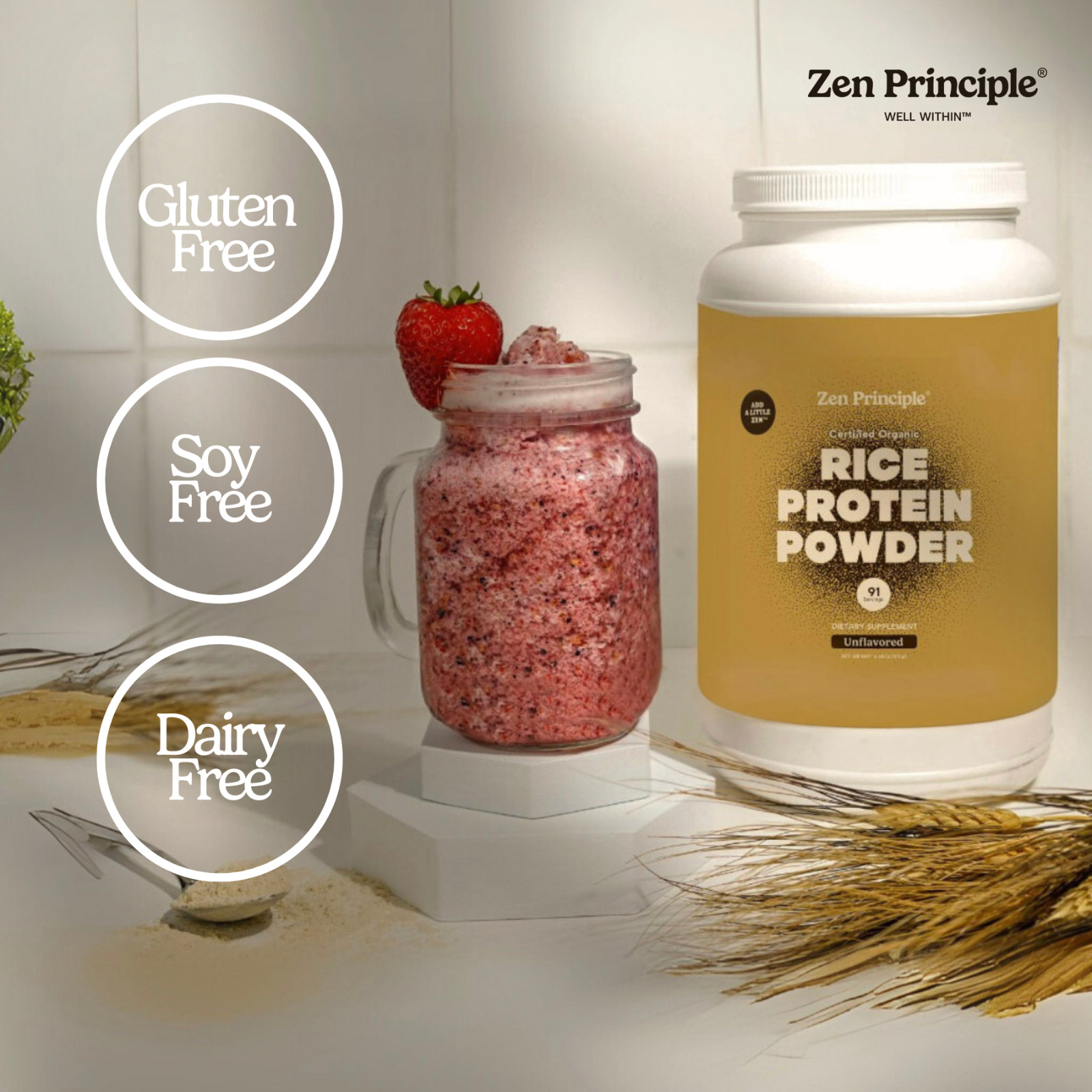 6 lb. Organic Brown Rice Protein Powder. USDA Certified. 80% Protein.