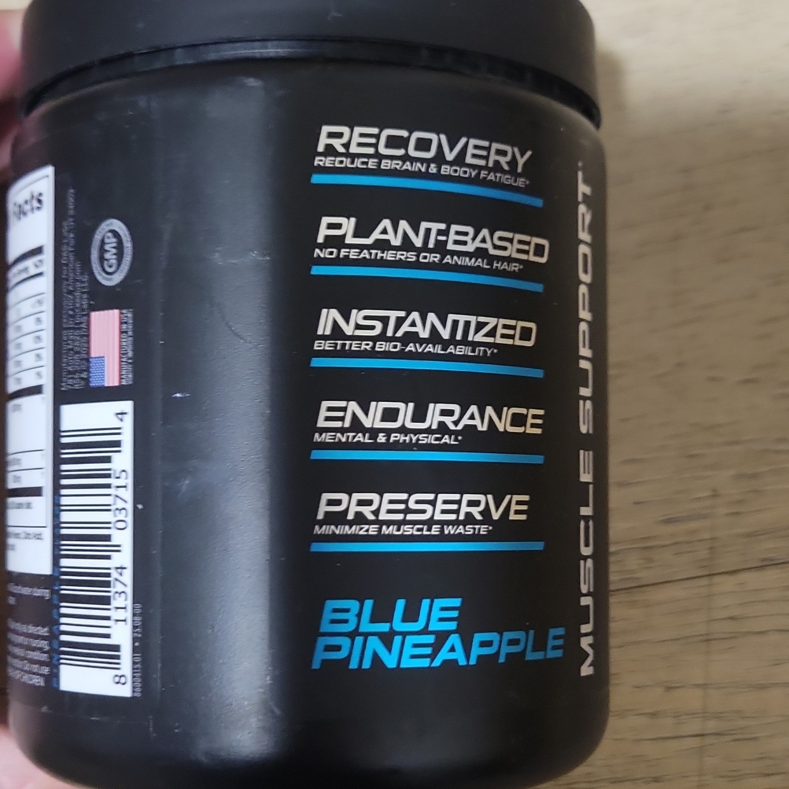 Bucked Up BCAA 2:1:1 Blue Pineapple Powder Muscle Recovery 11.1 oz Plant-Based