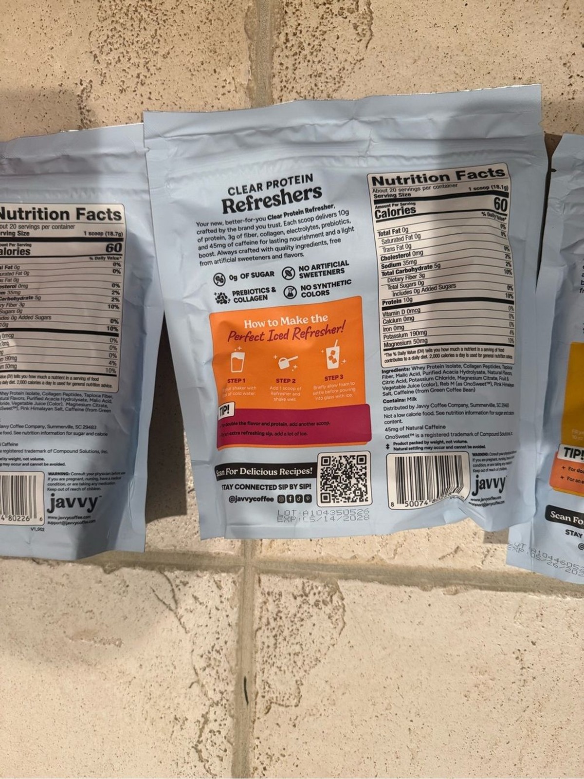 Clear Protein Refresher by Javvy trio flavors