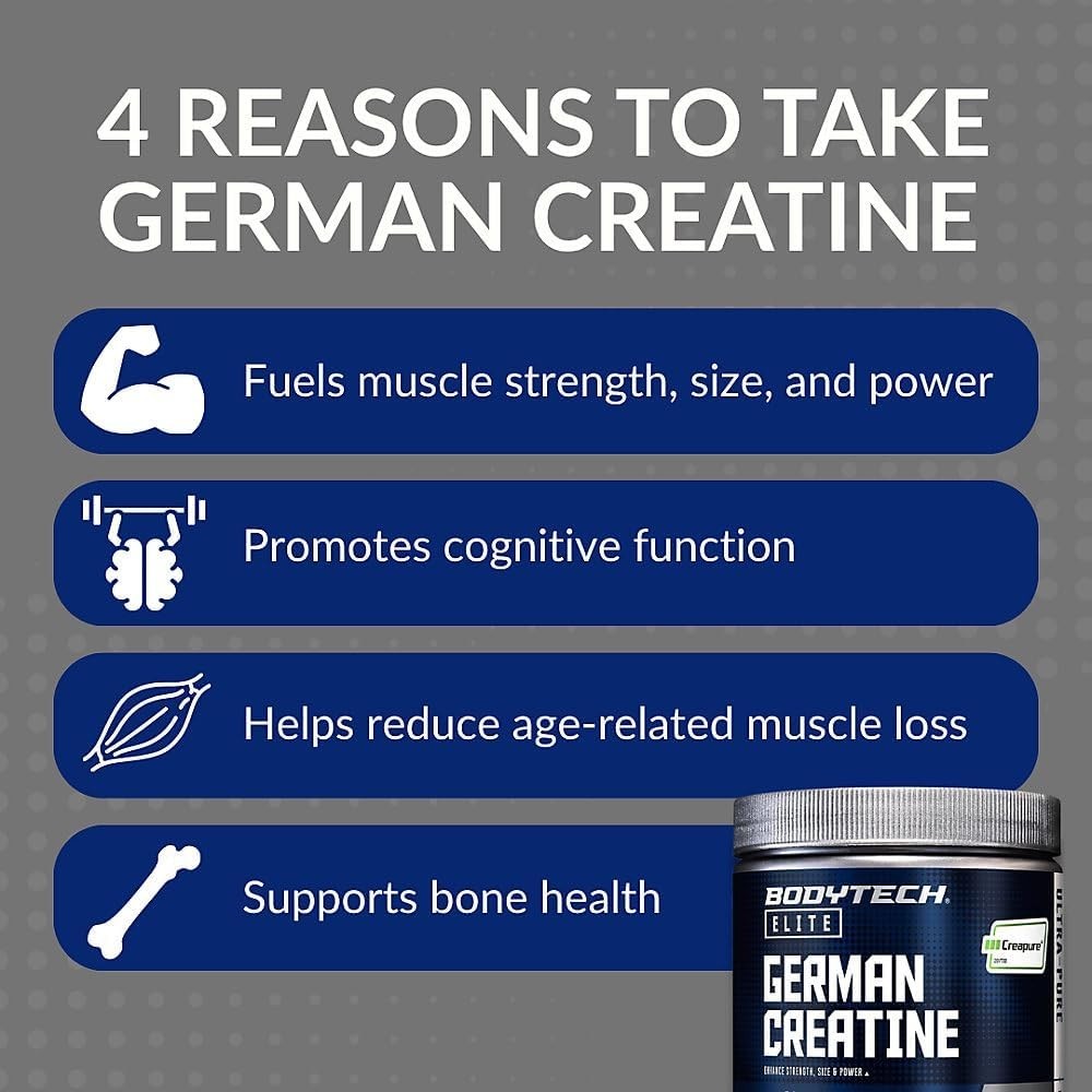 Elite German Creatine with Creapure, Creatine Monohydrate Powder for Strength…