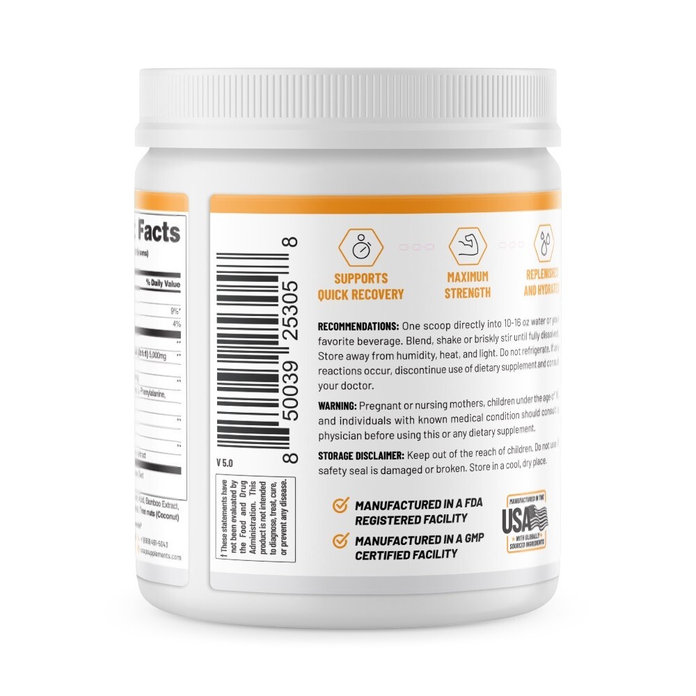 Snap Supplements Peach Mango BCAA Powder – Amino Energy – 2 Pack
