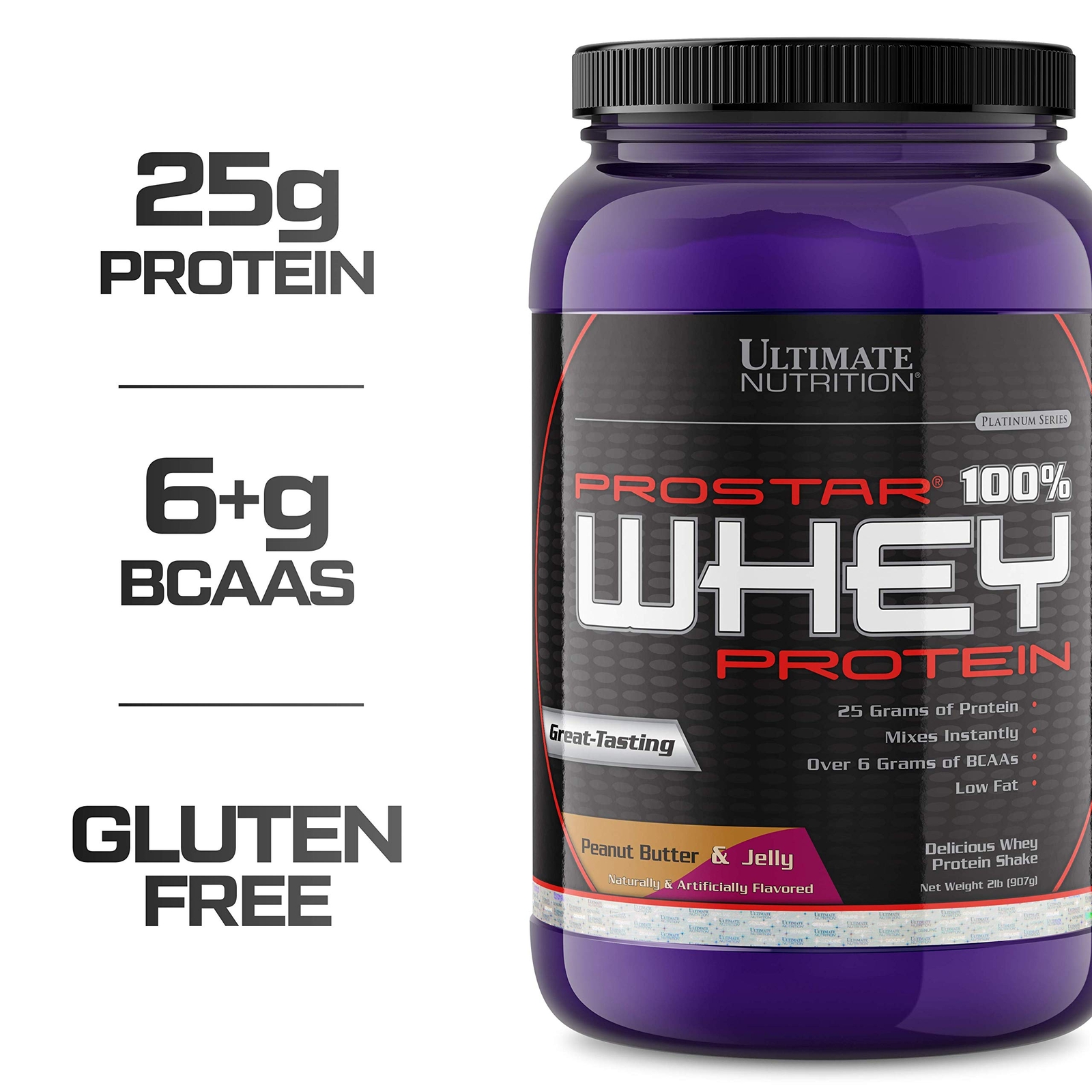 Prostar Whey Protein Powder 25 Grams of Protein – 30 Servings, PB&J, 2 Pounds