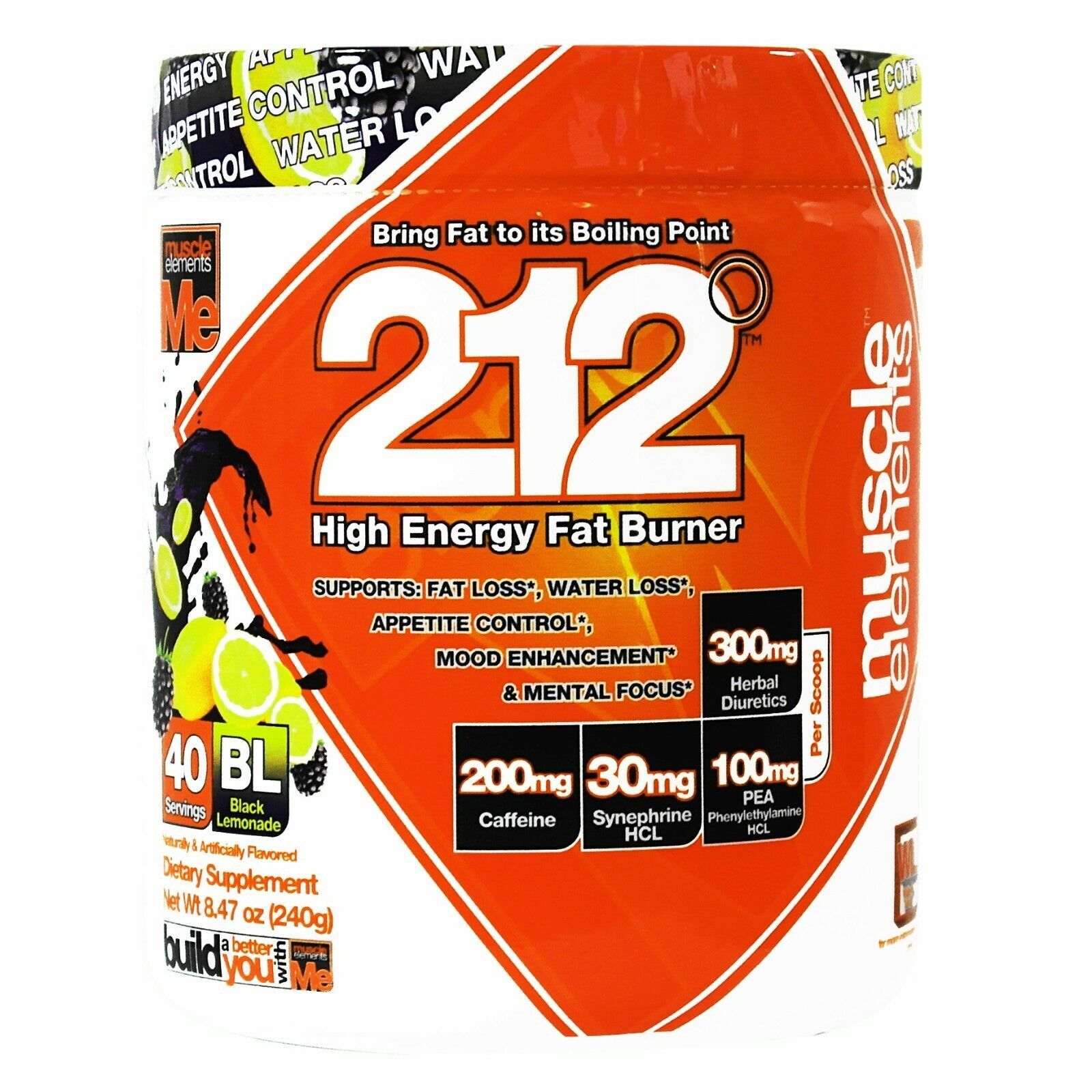 Muscle Elements 212° Thermogenic FAT BURNER – ENERGY 40 Servings – PICK FLAVOR