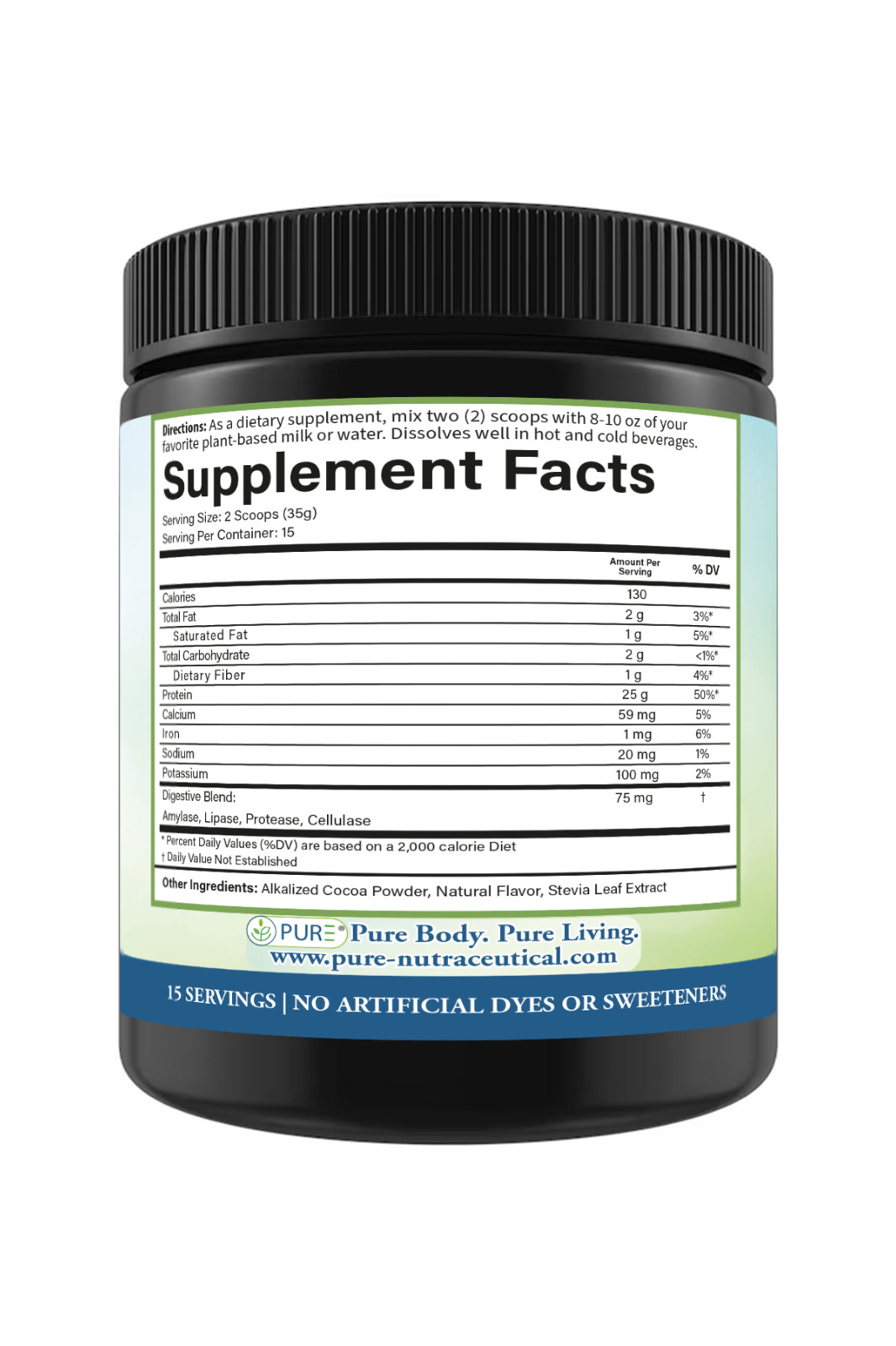 PURE Sport Vegan Protein Powder (25g Plant-Based Protein,15 servings,3 Flavors!)