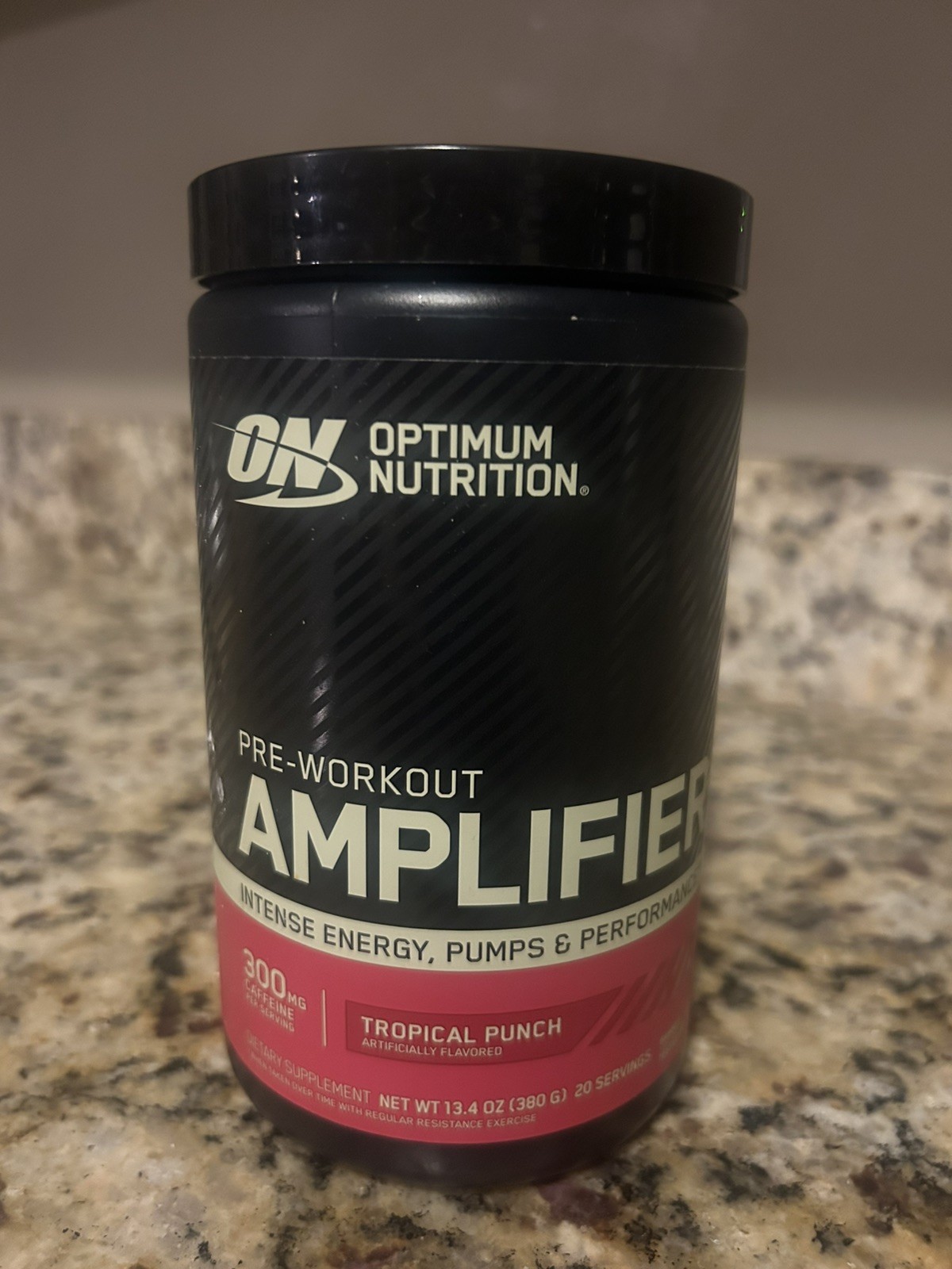 NEW! Optimum Nutrition Pre-Workout Amplifier 13.4oz (20 servings) Tropical Punch