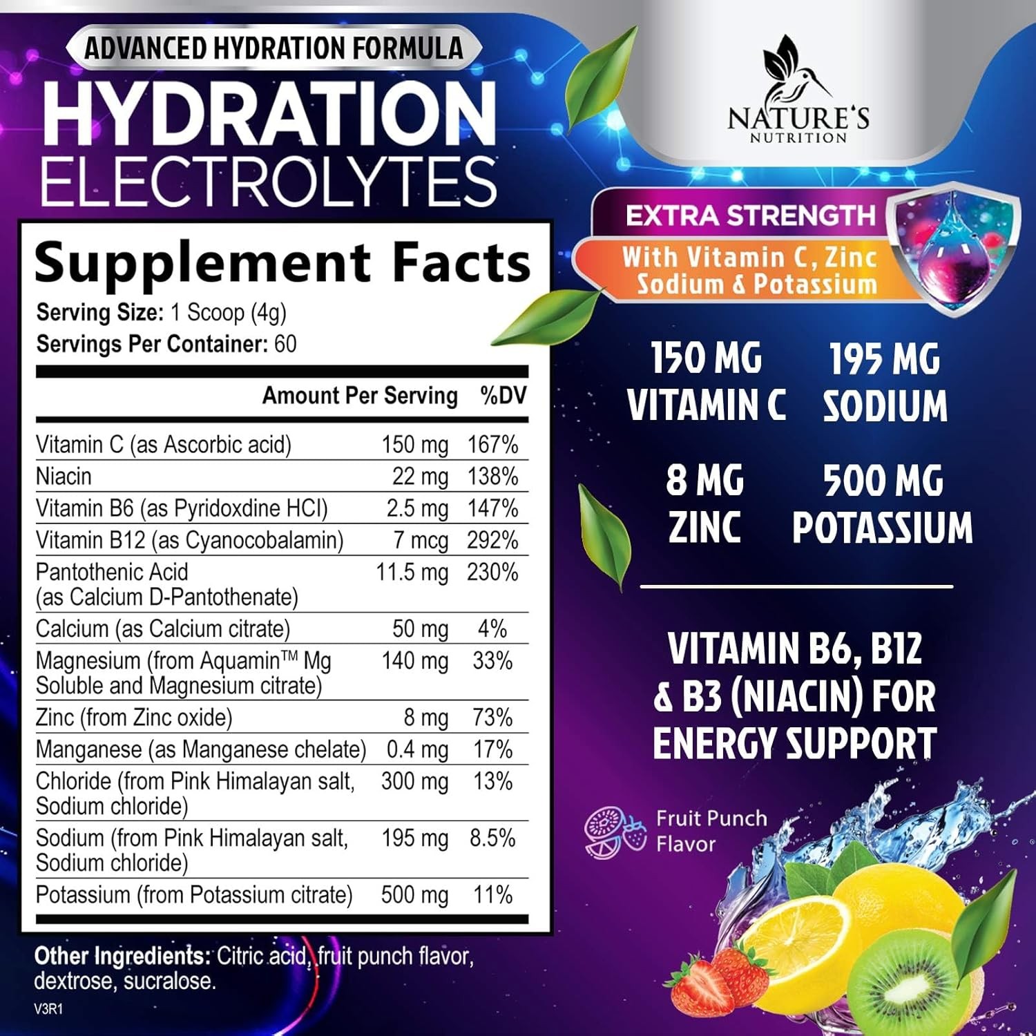 Hydration Replenisher Daily Electrolyte Drink Mix – Powder for…