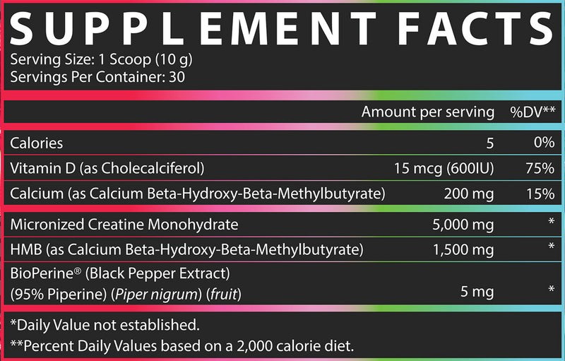 Nutrex CREATINE + HMB Powder Strength & Lean Muscle Recovery Formula 30 Servings
