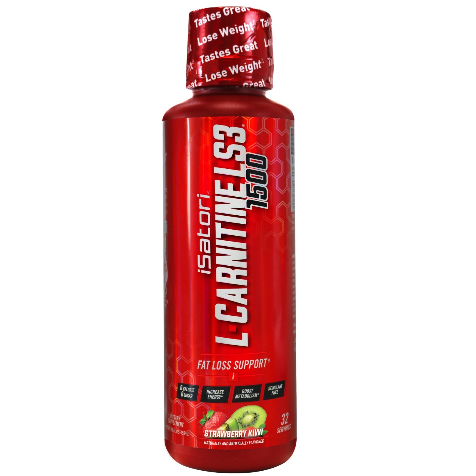 L-CARNITINE LS3 1500 Fat Loss-Metabolism Activator-Strawberry Kiwi- 32 Servings