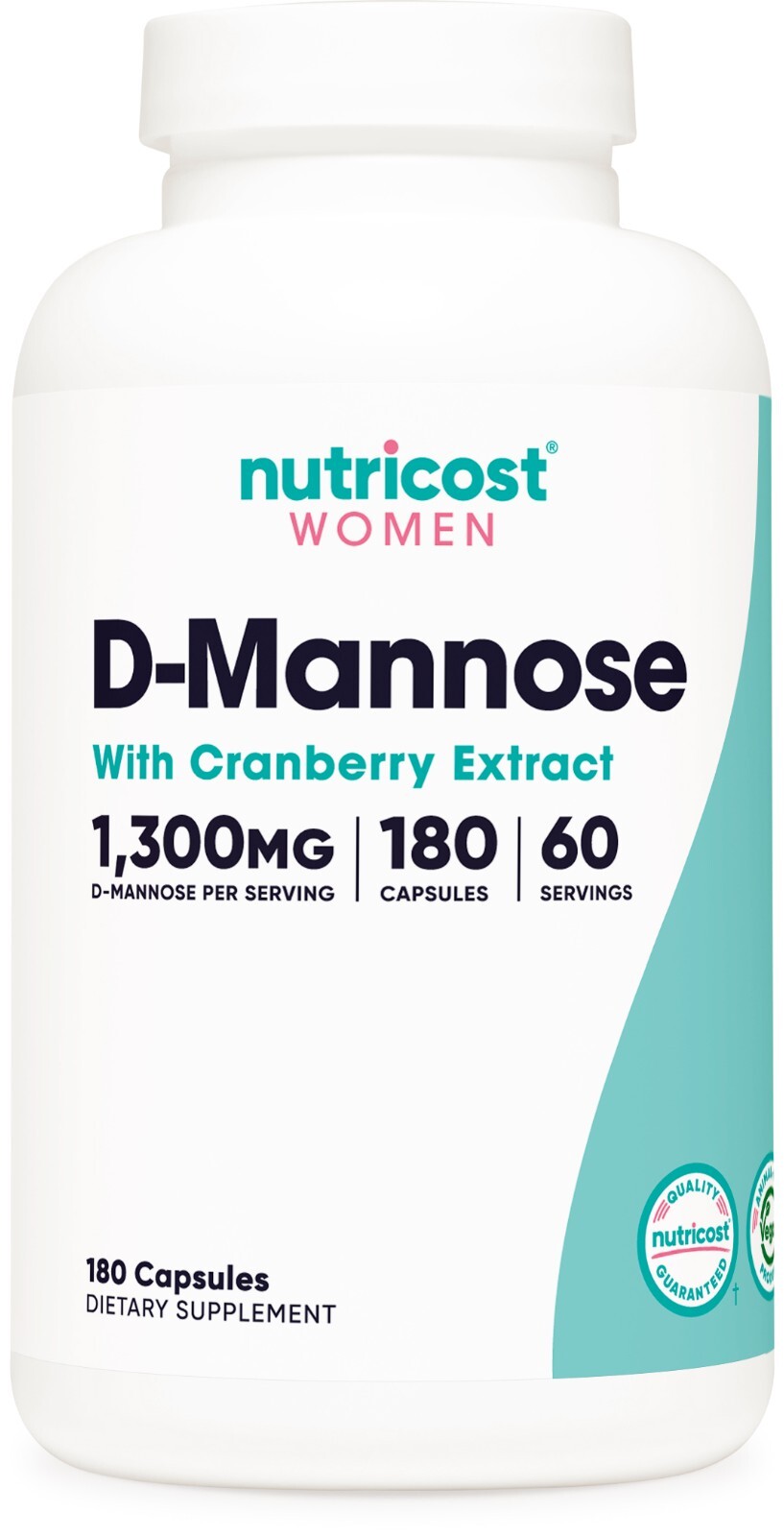 Nutricost D-Mannose with Cranberry Extract for Women 1300mg 180 capsules