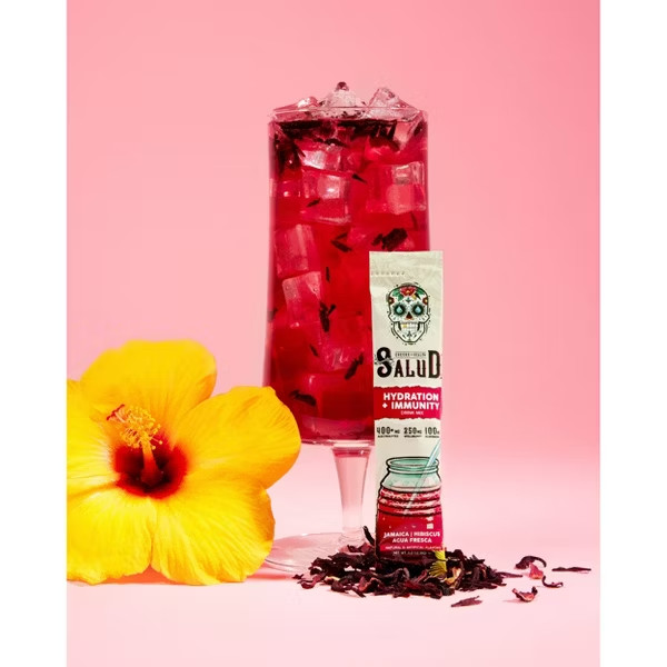 Salud Hydration + Immunity Hibiscus Electrolyte Drink – 6pk/0.21oz Packet Sticks