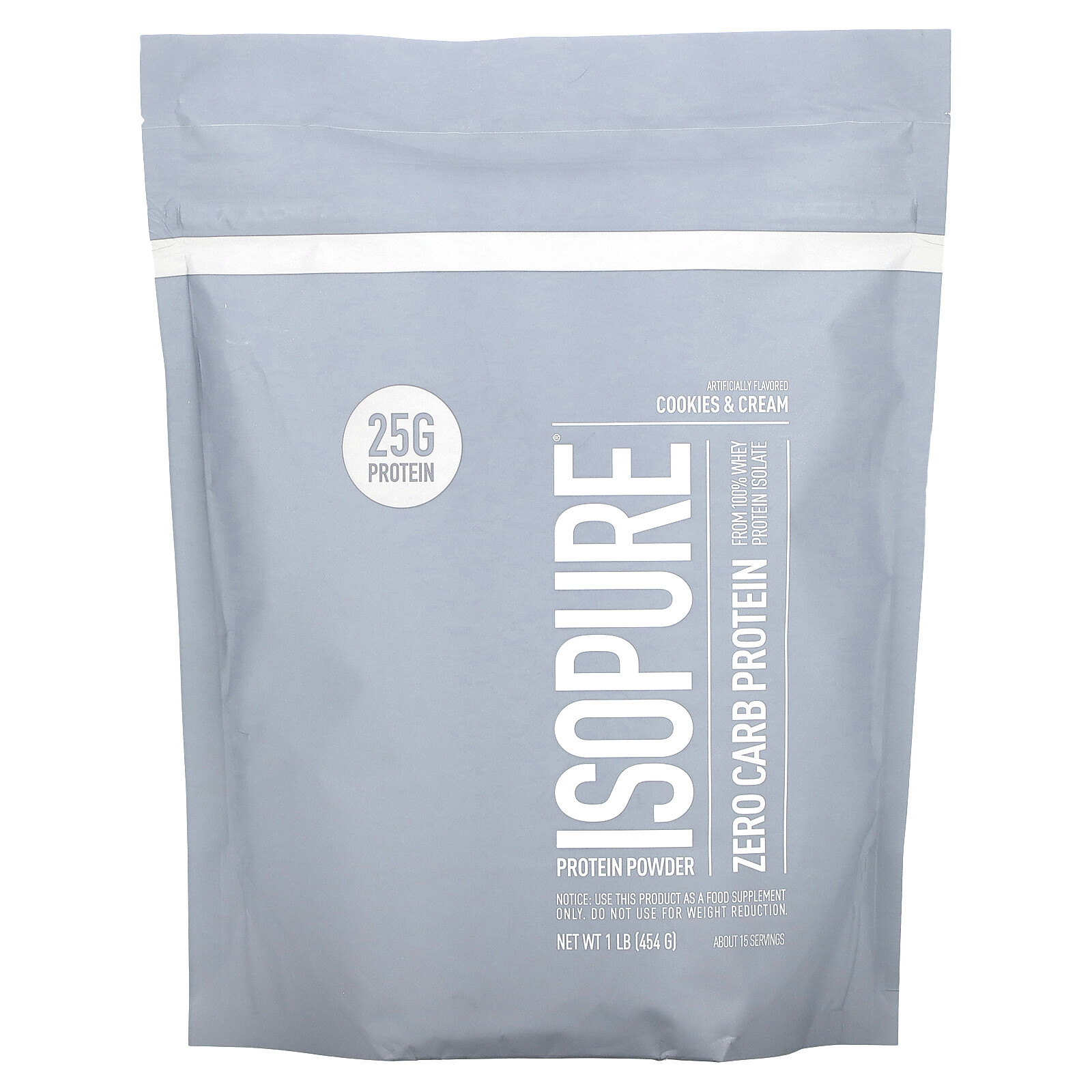 Zero Carb Protein Powder, Cookies & Cream, 1 lb (454 g)