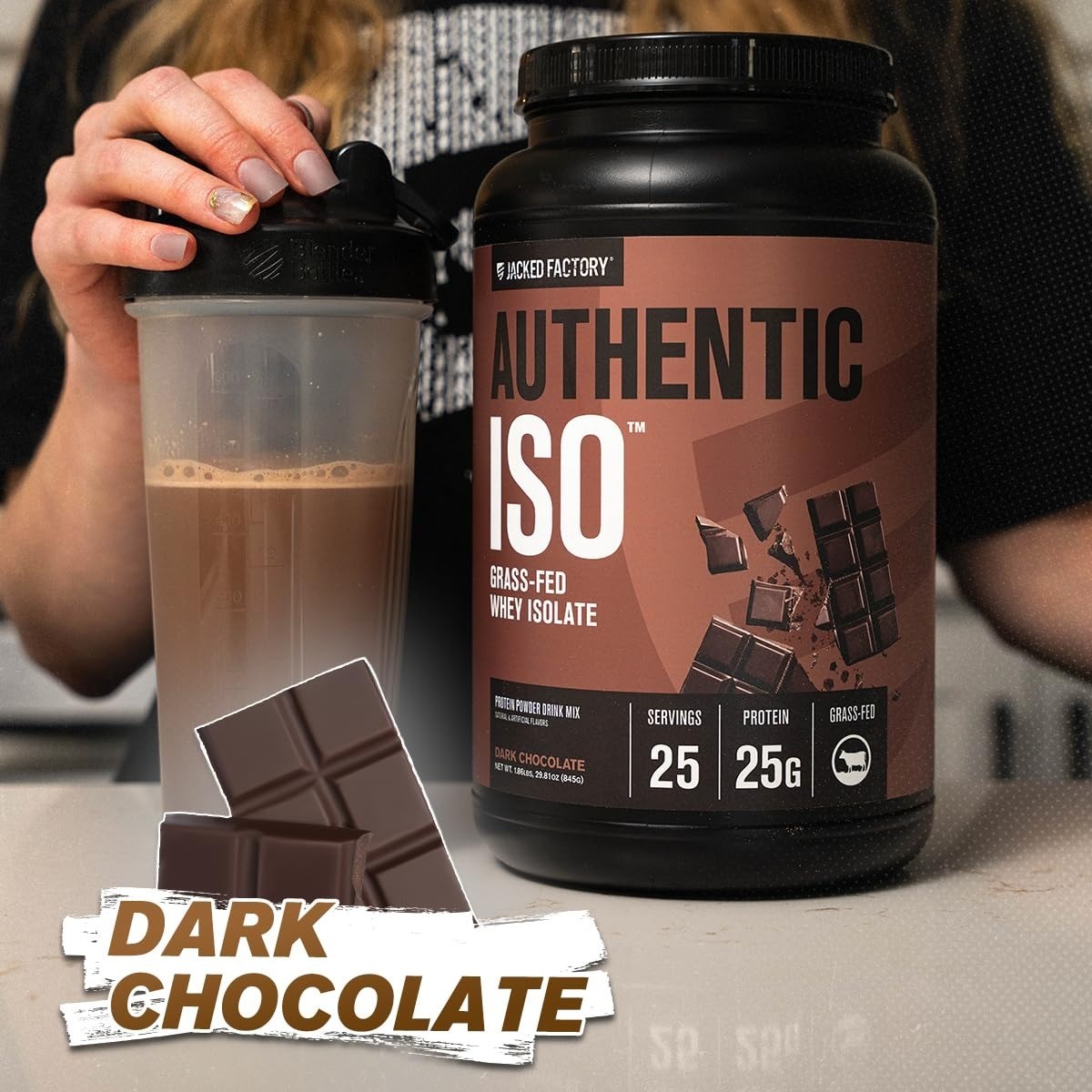 Jacked Factory Authentic ISO Whey Protein Isolate – Dark Chocolate 25 Servings
