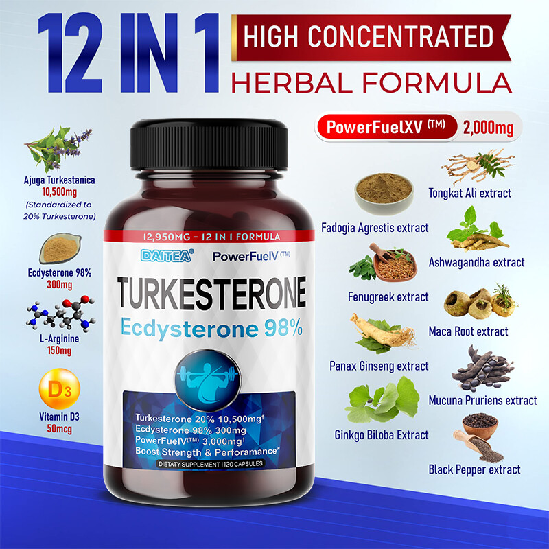Ecdysterone 98% Supplement for Maximum Muscle Growth 30/60/120 Capsules