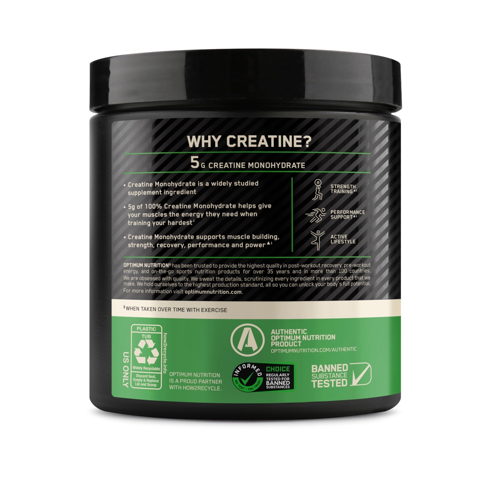 Micronized Creatine Monohydrate Powder, 5g per Serving, Supports Strength & Reco