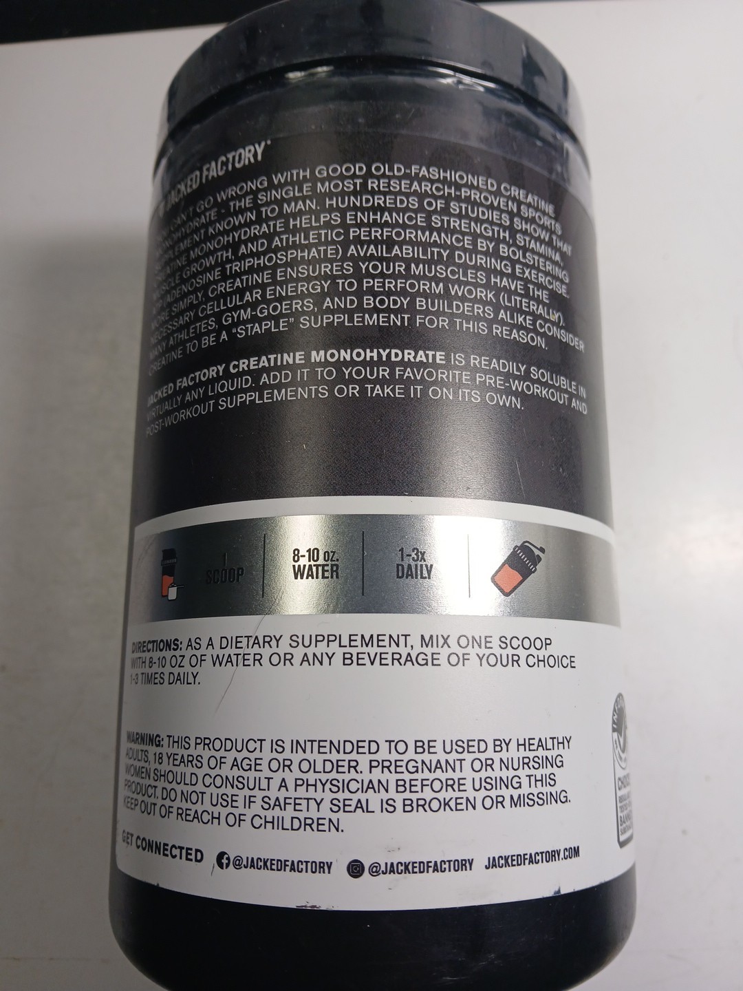 Essential Creatine Monohydrate Peach Mango 5000mg 85 Servings 20.1oz 12/26