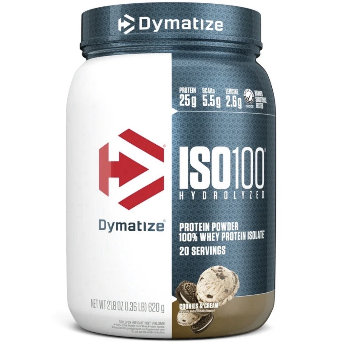 Dymatize ISO100 Hydrolyzed Whey Cookies & Cream 20 Servings