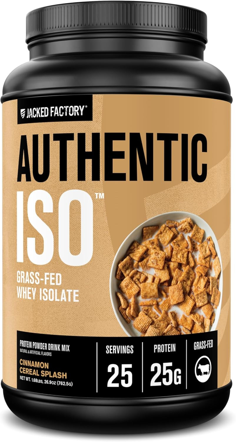 Jacked Factory Authentic ISO Grass Fed Whey Protein Isolate Powder – Low Carb, N
