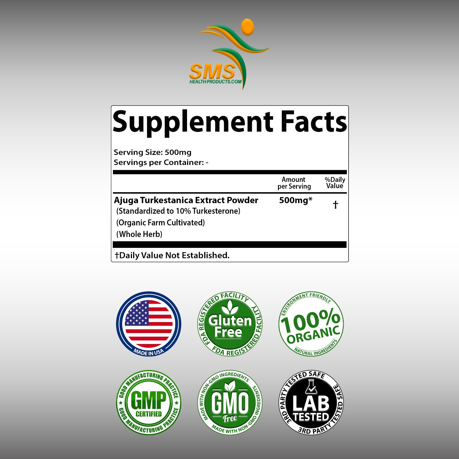 PURE AJUGA TURKESTANICA STRONG HIGH POTENCY DUAL EXTRACT 10% TURKESTERONE 100G