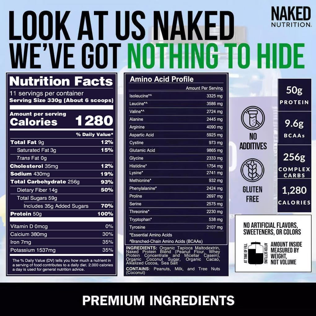 Chocolate Peanut Butter Mass – 1,280 Calories, 50G Protein, Nothing Artificial.