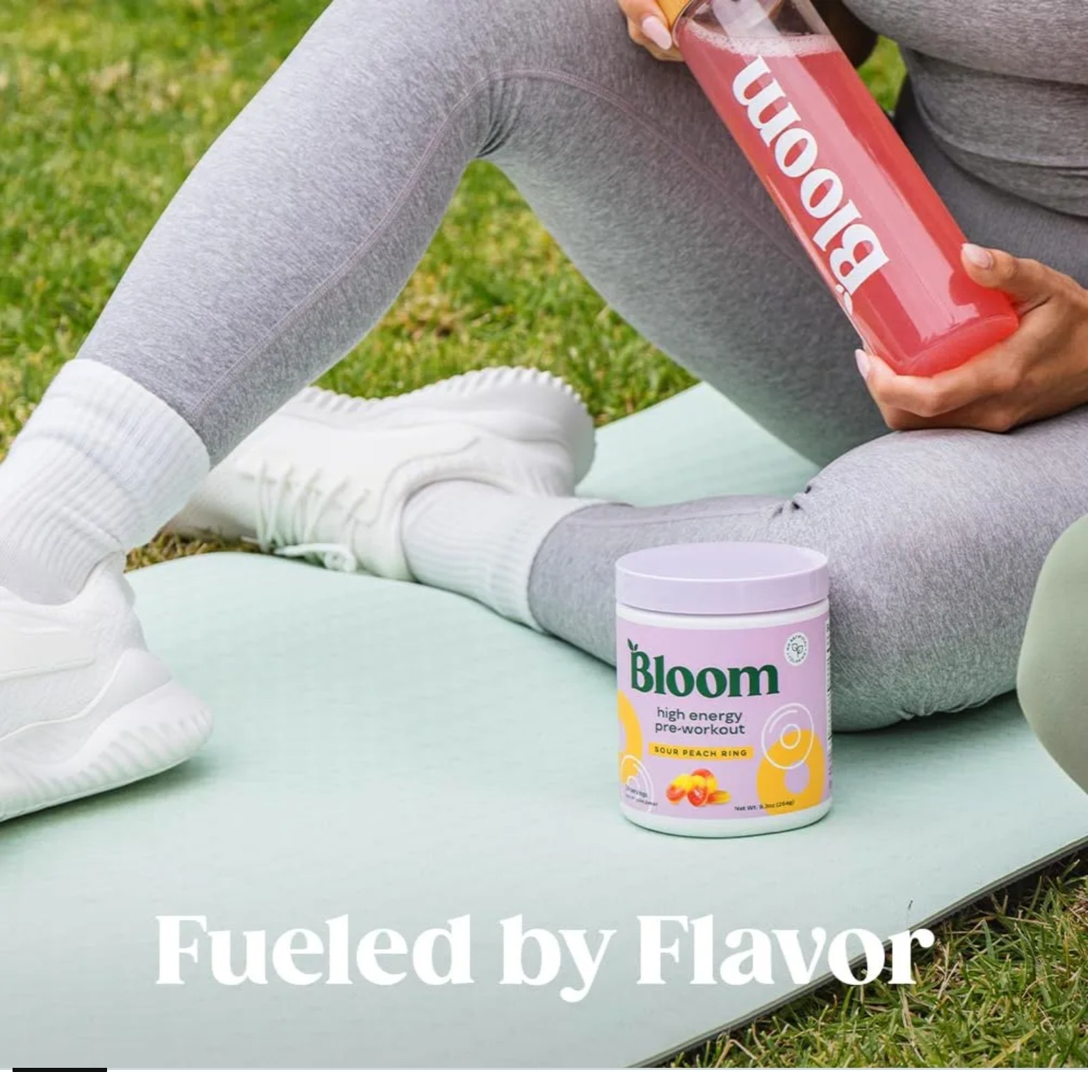 Bloom HIGH ENERGY PRE-WORKOUT 7 oz Size (30 Ser) Sour Peach Rings BEST BY 8/26