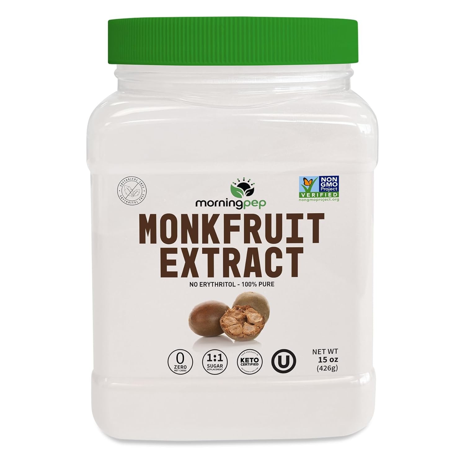 Morning Pep 100% Pure Monk Fruit extract sweetener, No 15 Ounce (Pack of 1)