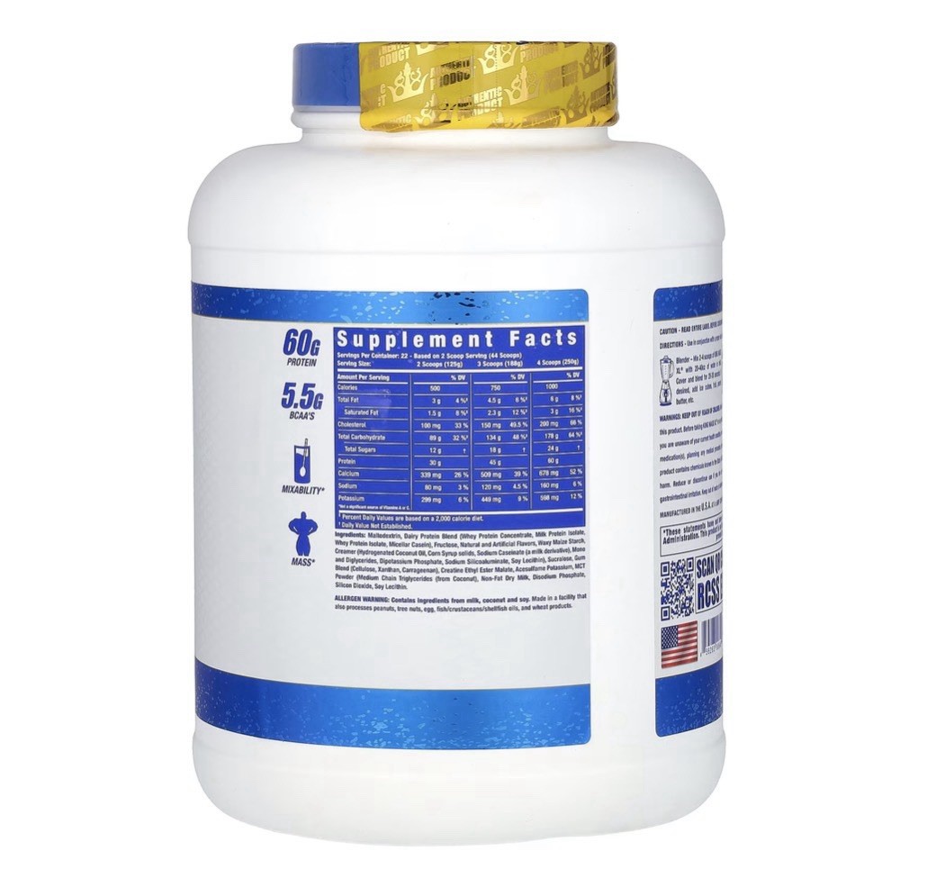 King Mass XL Ronnie Coleman Sig. Series, Vanilla Ice Cream 6lb Exp. 08/2028