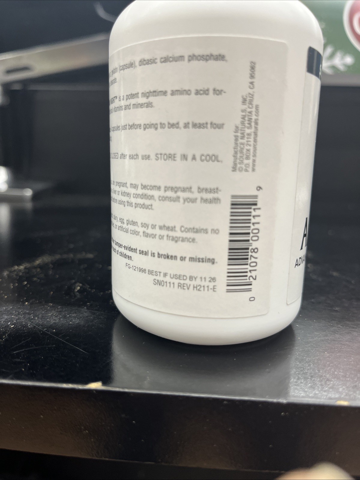 Source Naturals Super Amino Night 120 Capsule (Dairy-Free, Egg-Free) 11/2026