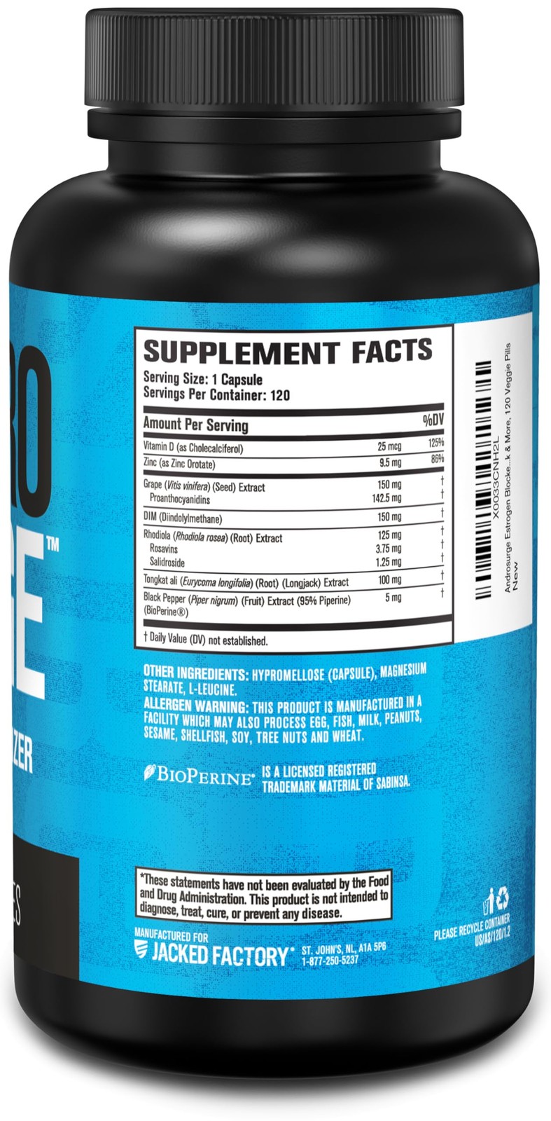 Jacked Factory Androsurge Estrogen Blocker & Natural Testosterone Booster for Me