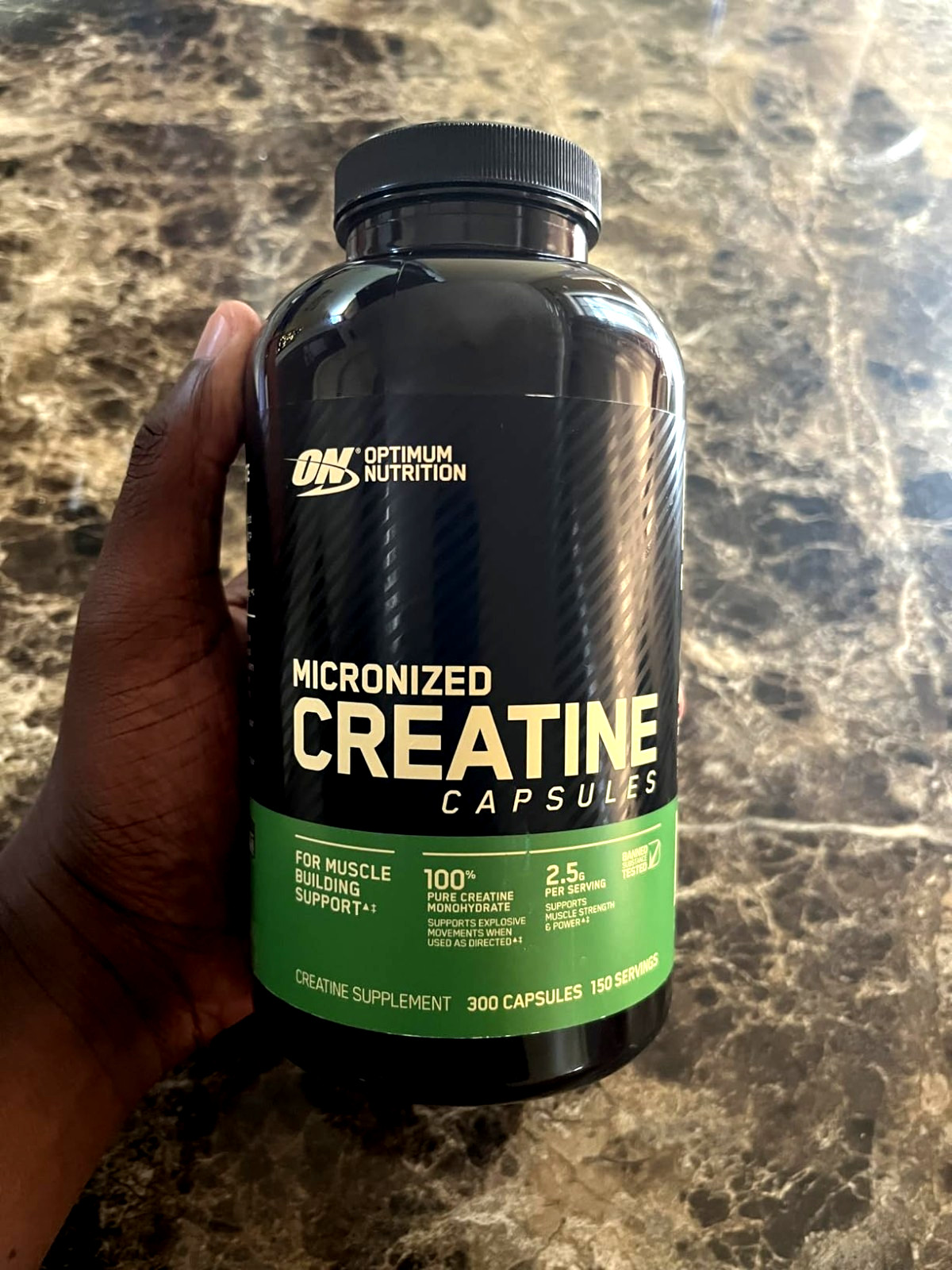 Optimum Nutrition 100% Pure Micronized 2500mg Creatine Monohydrate 300 Capsules