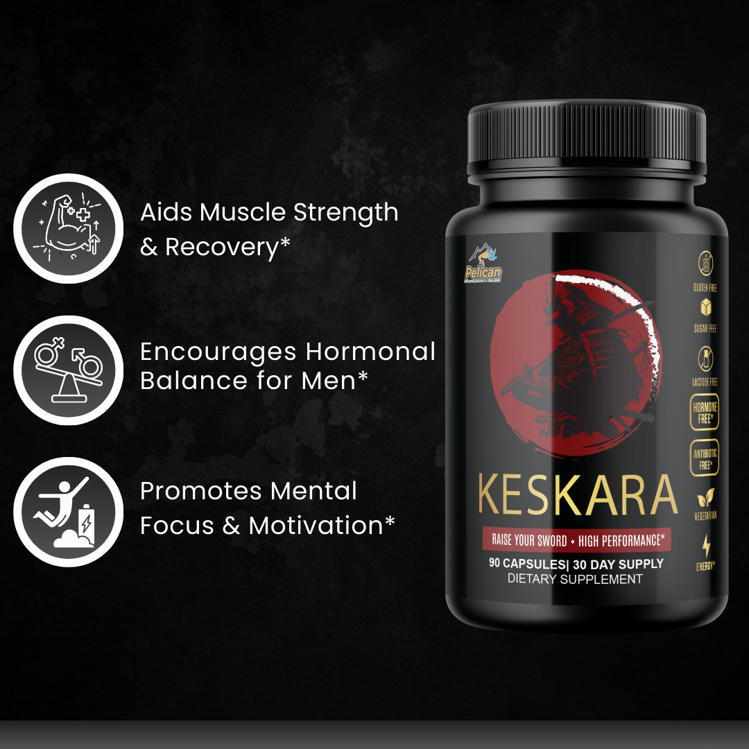 Keskara- Bodybuilding & Men’s Health Support- 4 Bottles- 360 Capsules