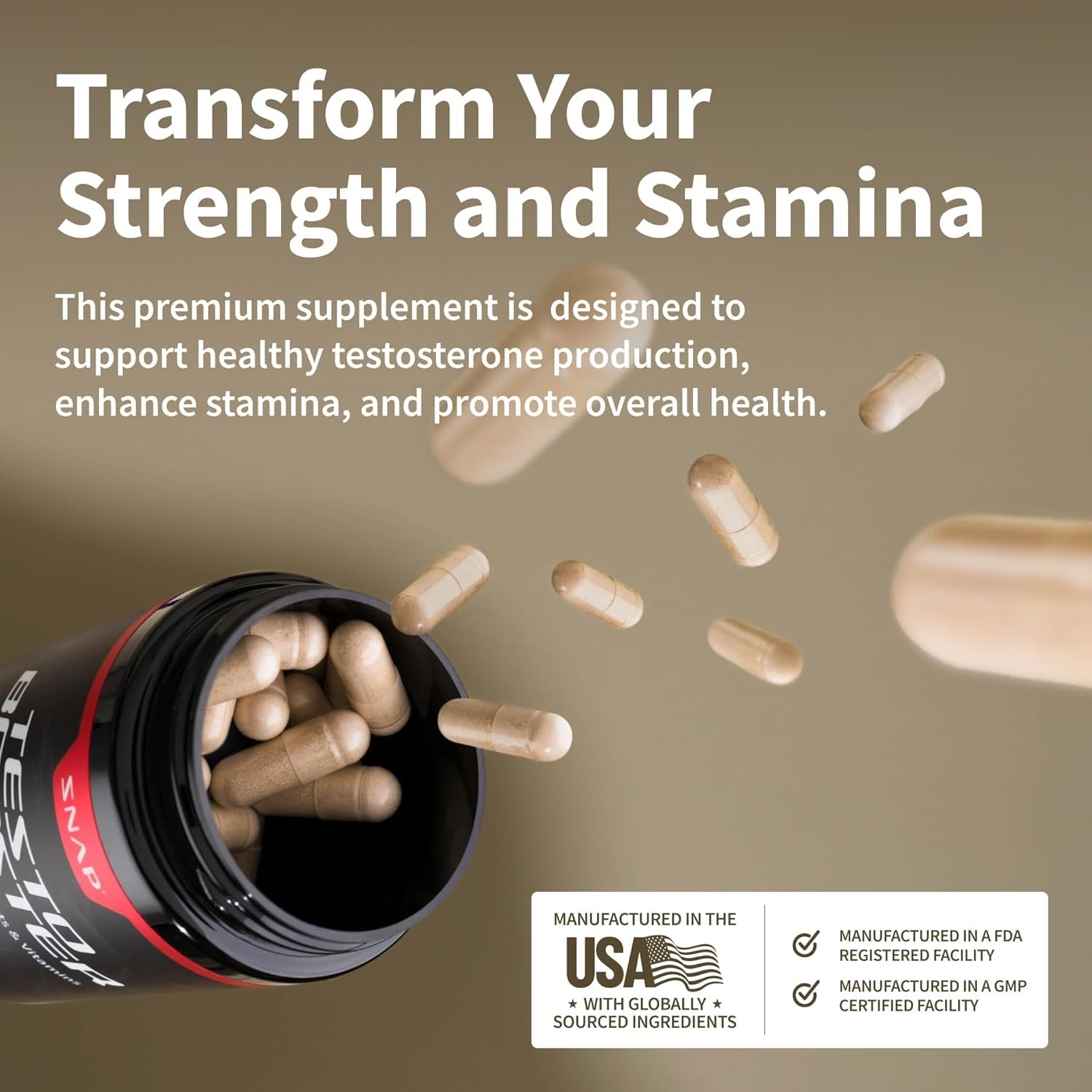 Nitric Oxide & Testosterone Booster for Men, L Arginine, L Citrulline 60 & 90