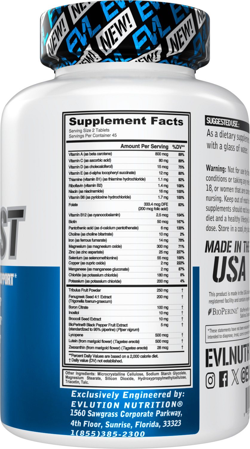 Evlution Nutrition VitaTest – Vitamin+Natural Testosterone Booster – 45 Servings
