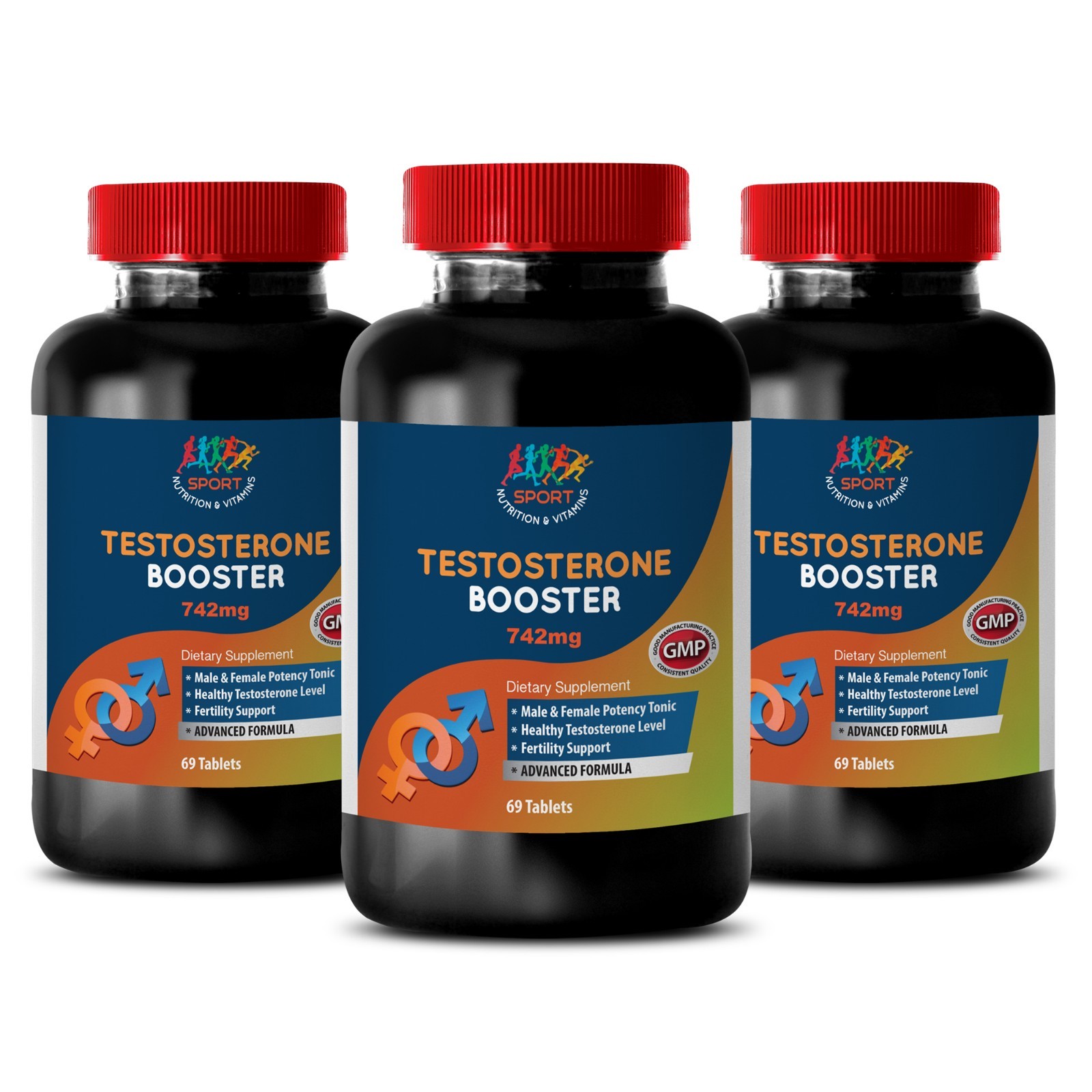 Sexual Vitality for Men Testosterone Booster 742 (3 Bot 180 Tabs)