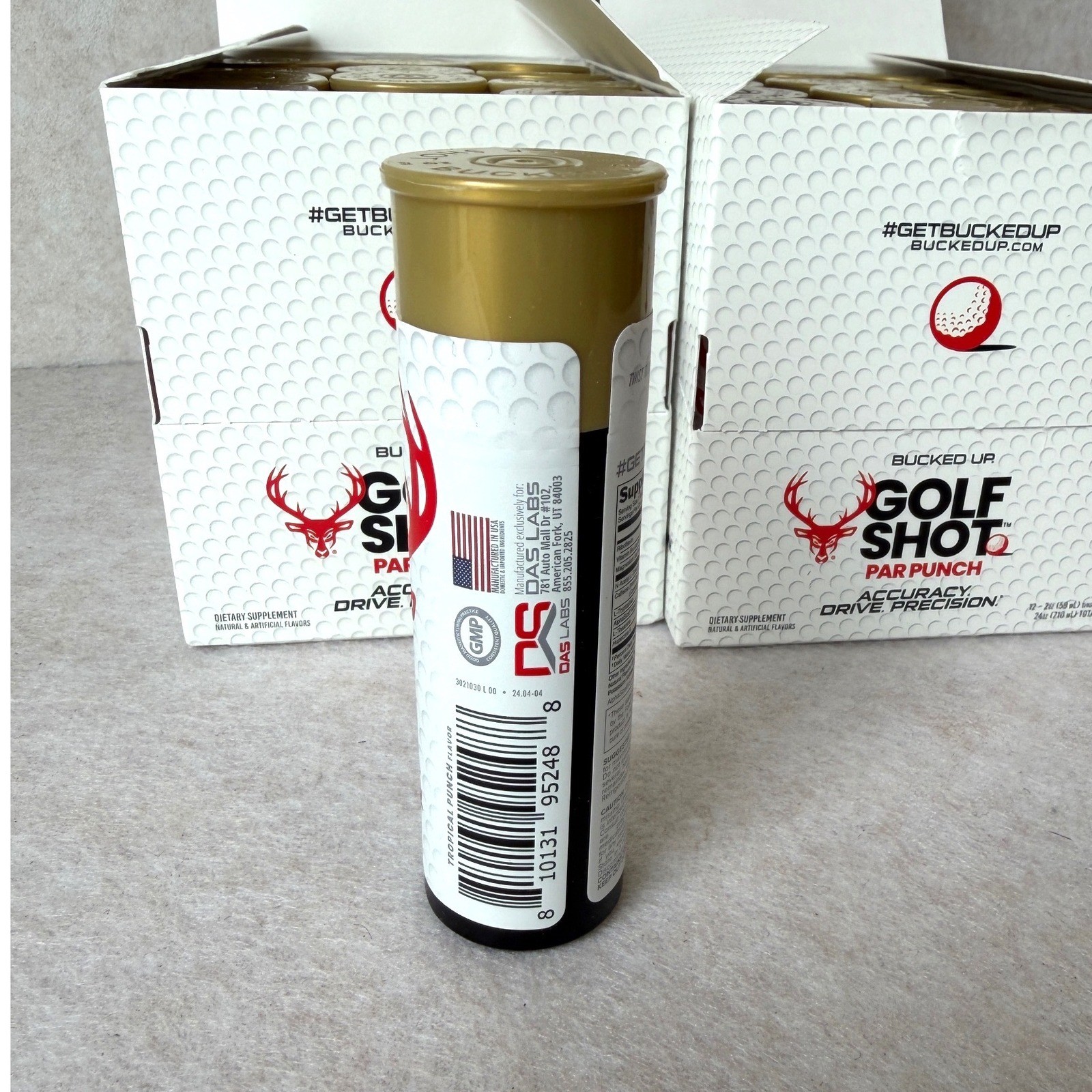 2 pack Bucked Up Golf Shot Par Punch Energy Shot Shotgun Shell 24 Total BB 5/26