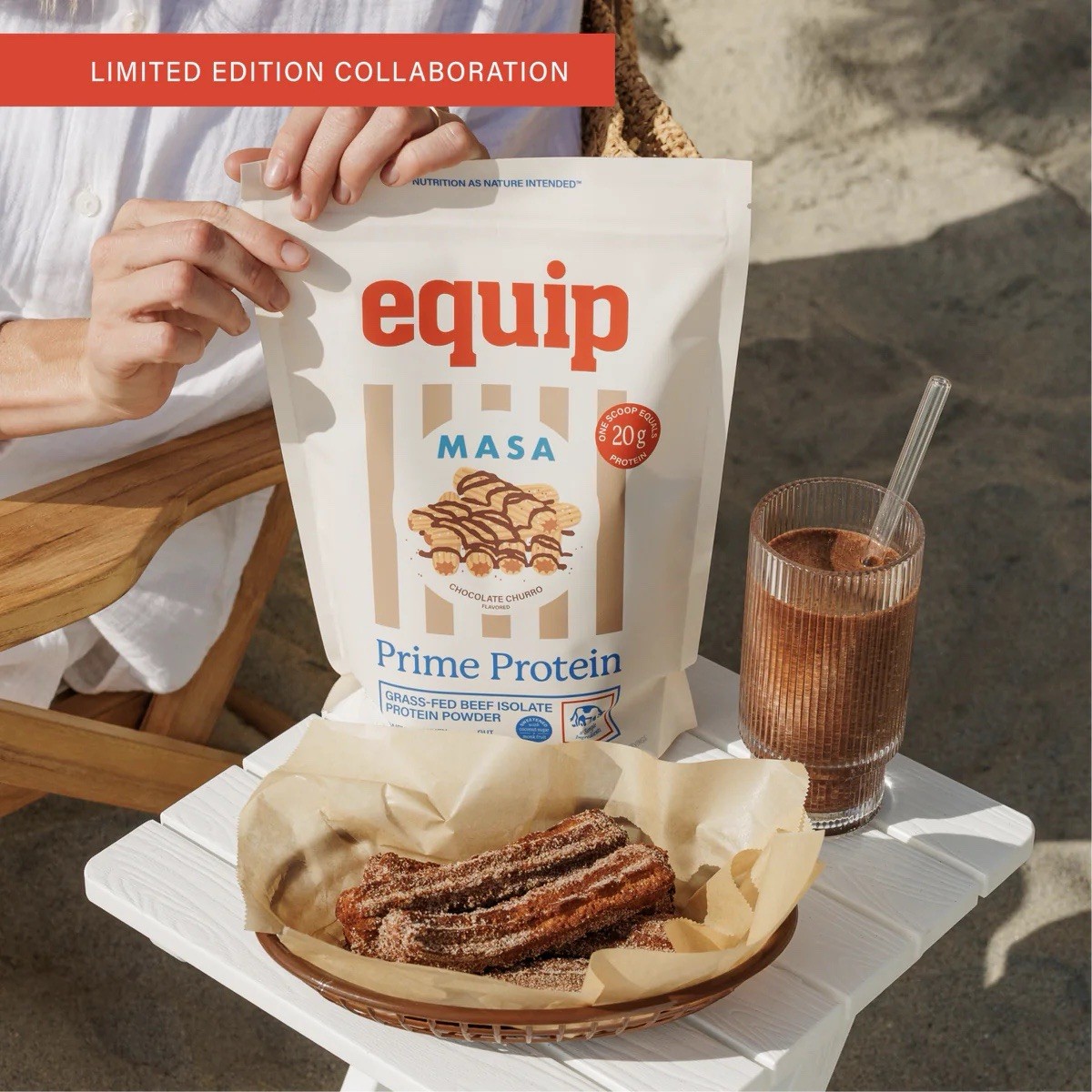 Equip x MASA Chocolate Churro Grass-Fed Beef Protein Powder 29.8oz NEW