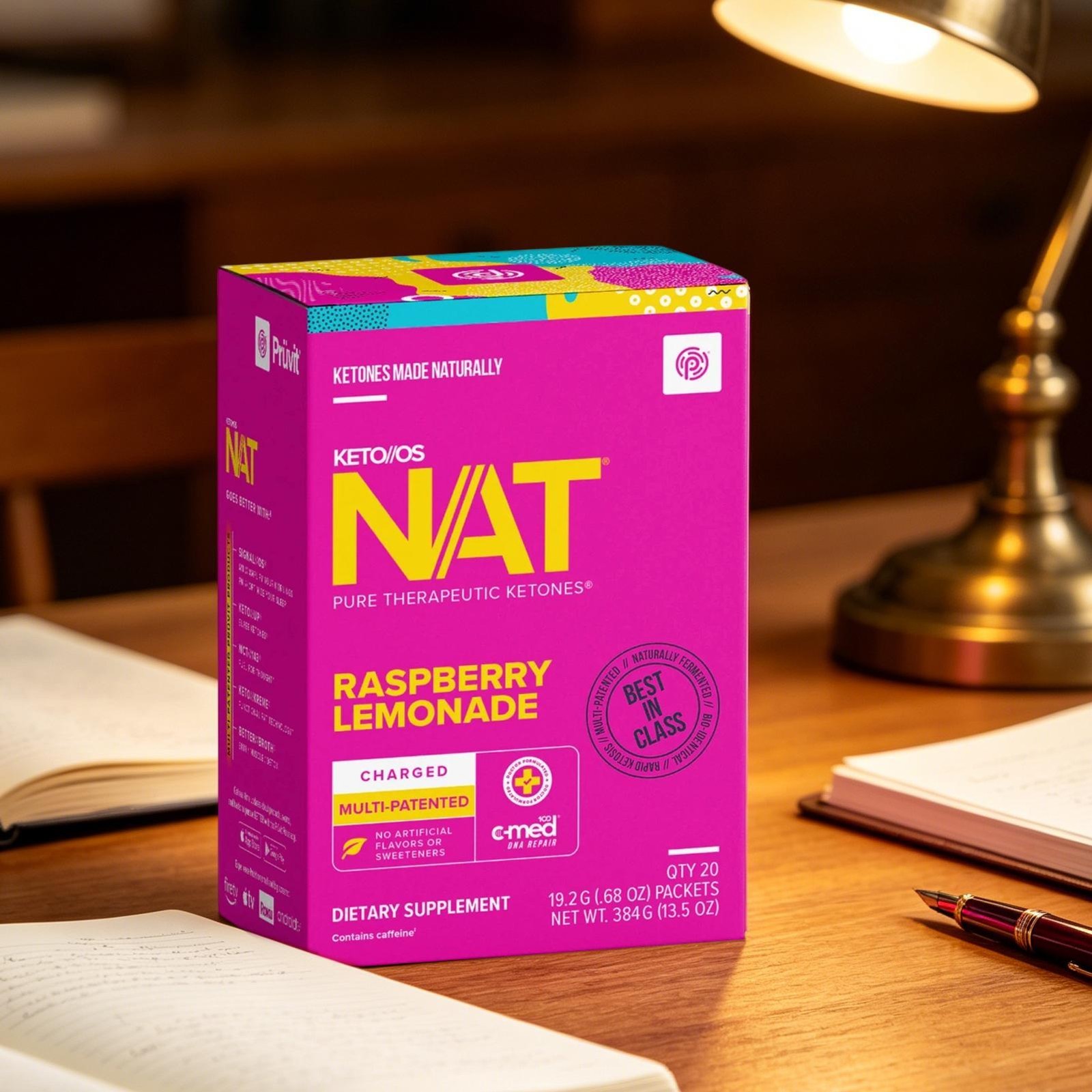 PRUVIT Keto OS NAT Raspberry Lemonade Charged 20 Pack Sealed New