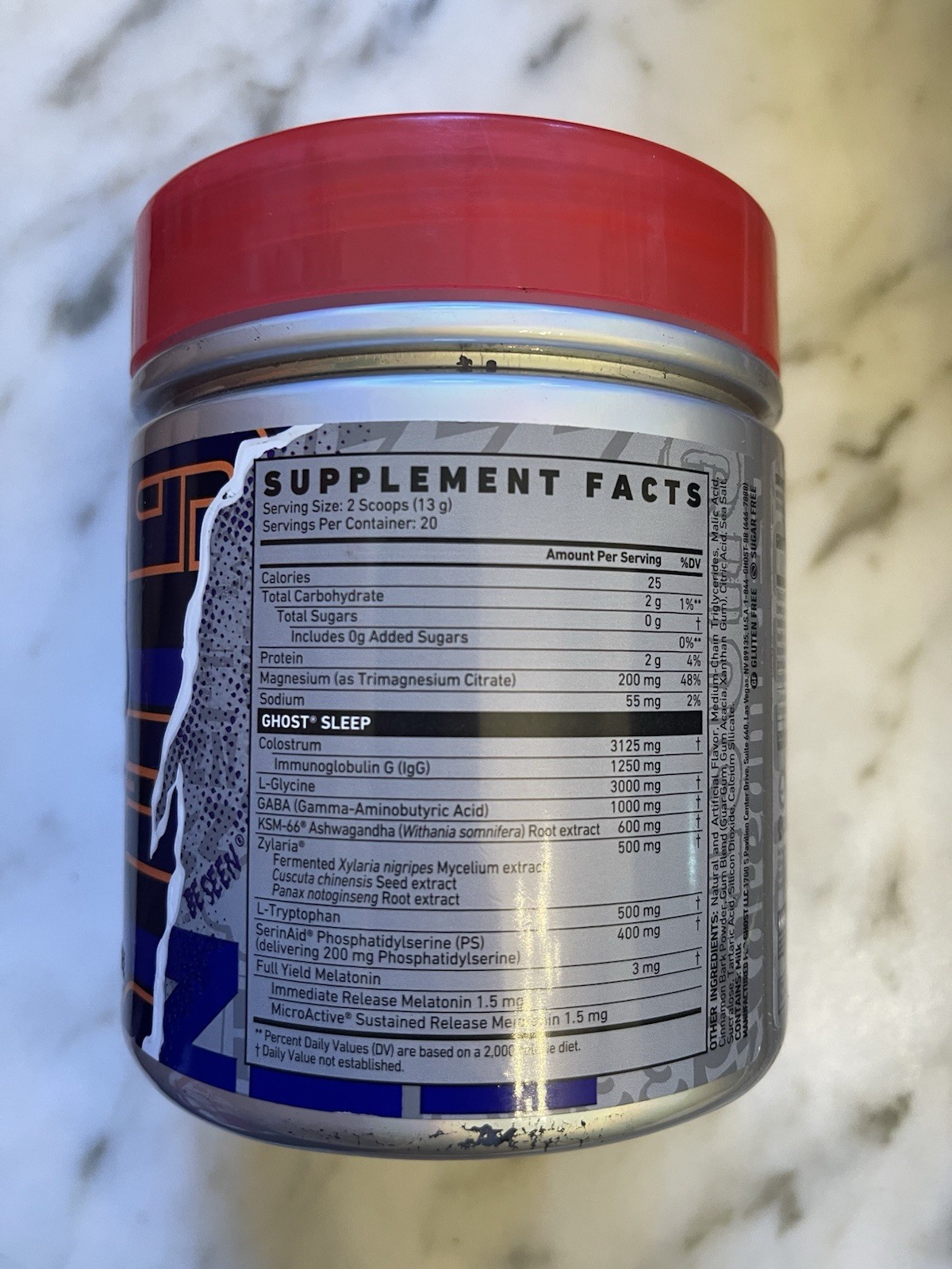 Ghost Sleep Support Apple Pie Powder Supplement 20 Servings AUG2026