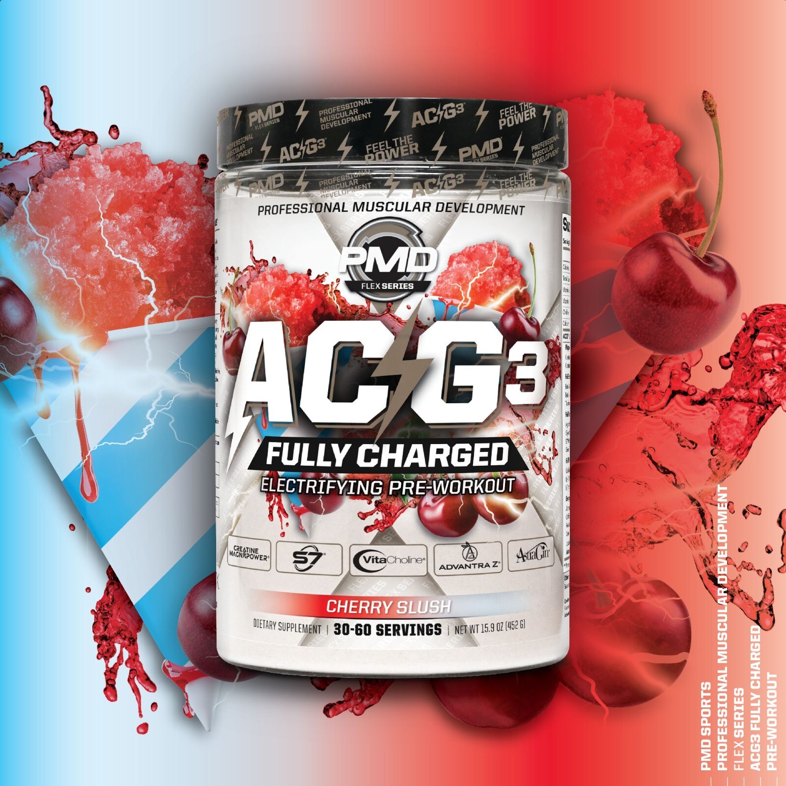 ACG3 Fully Charged – Pre Workout – Drink Mix- Cherry Slush (30-60 Servings)