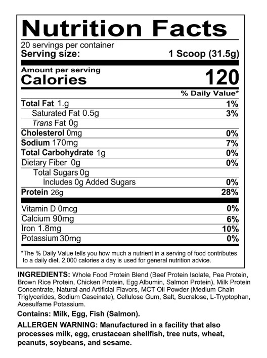 REDCON1 MRE Lite Whole Food Protein Powder, Vanilla Milkshake, Whey & Lactose