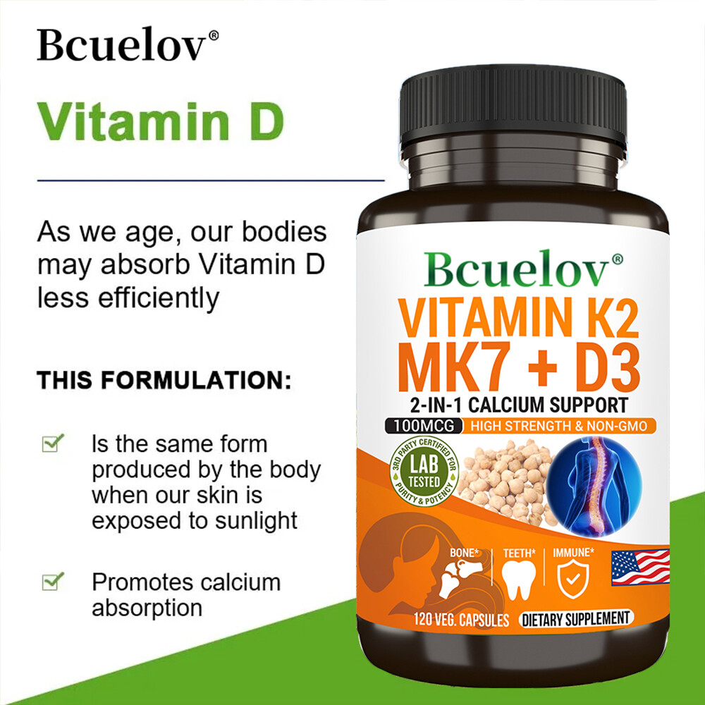 VITAMIN K2 MK7 + D3 2-IN-1 CALCIUM SUPPORT-Bone&Joint Health-teeth health