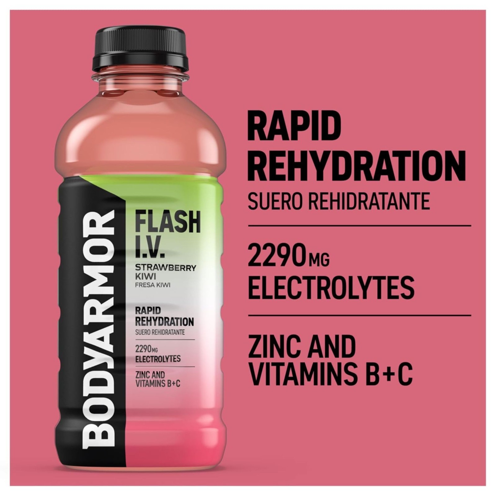 BODYARMOR Flash I.V. Rapid Rehydration – 4 Flavor Variety Pack – 16oz Bottles