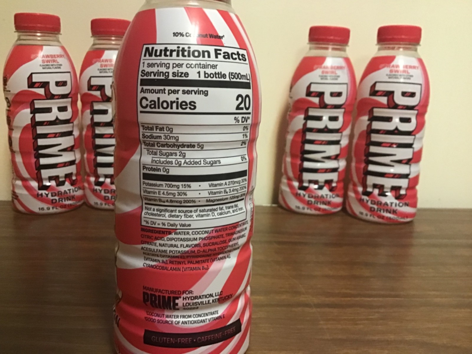 6 Hard To Find 16.9oz Prime Strawberry Swirl Hydration Drink Low Sugar &Calories