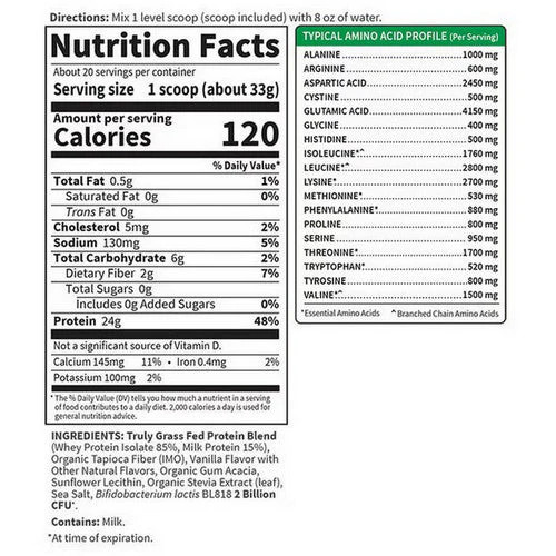 Sport Certified Grass Fed Whey Protein 23.28 Oz