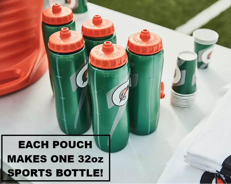 36 PACKS Gatorade Thirst Quencher Powder Fruit Punch Sports Bottle Pouch 32 floz