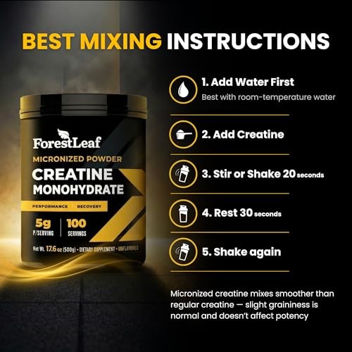 Creatine Monohydrate Powder 5G 100 Servings Unflavored