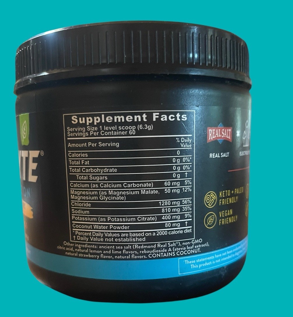 REDMOND Re-Lyte Hydration Electrolyte Powder Mix Strawberry Lemonade 60 Servings