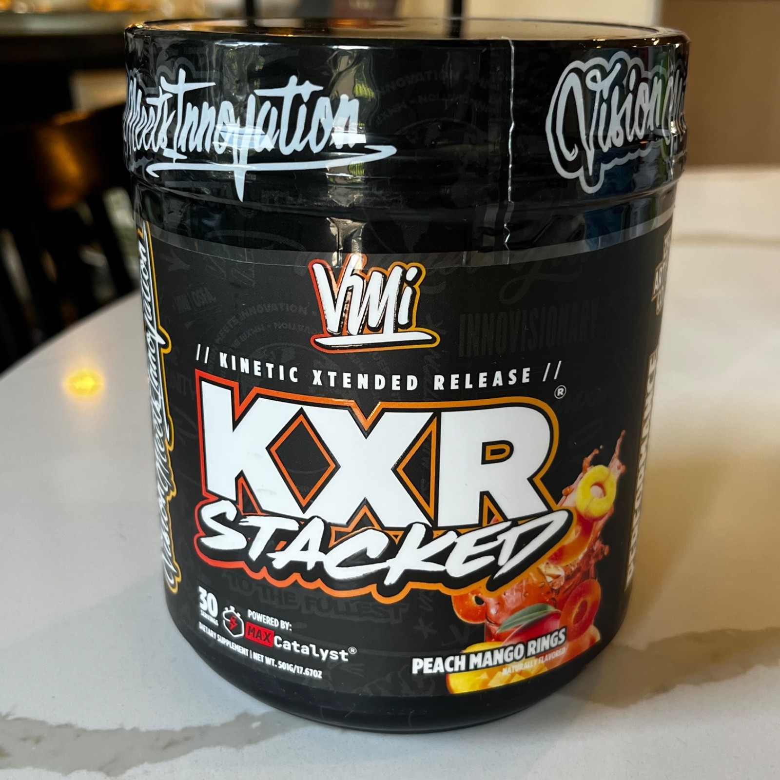 VMI Sports KXR Stacked Performance Pre Workout 30 Servings Peach Mango Rings