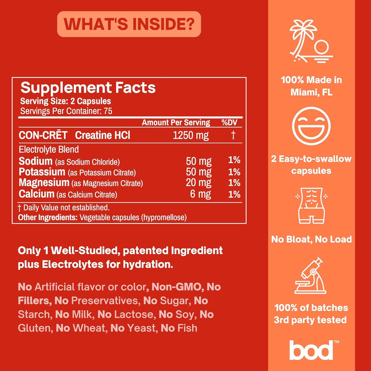 New bod Creatine Hydrochloride Supplement for Men&Women- 75 Servings Exp.07/2028