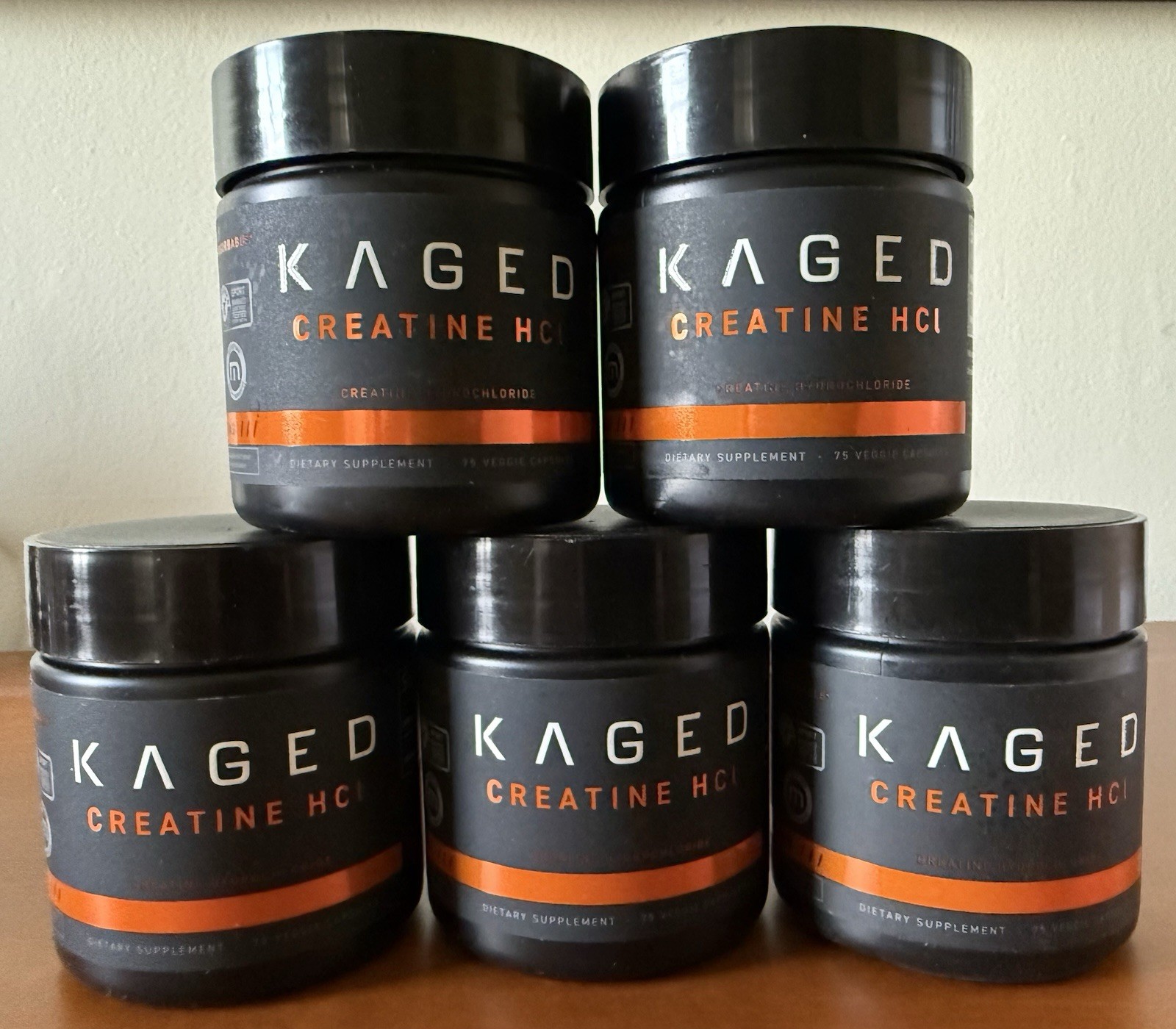 Kaged Creatine HCl, 75 Veggie Capsules Lot Of 5